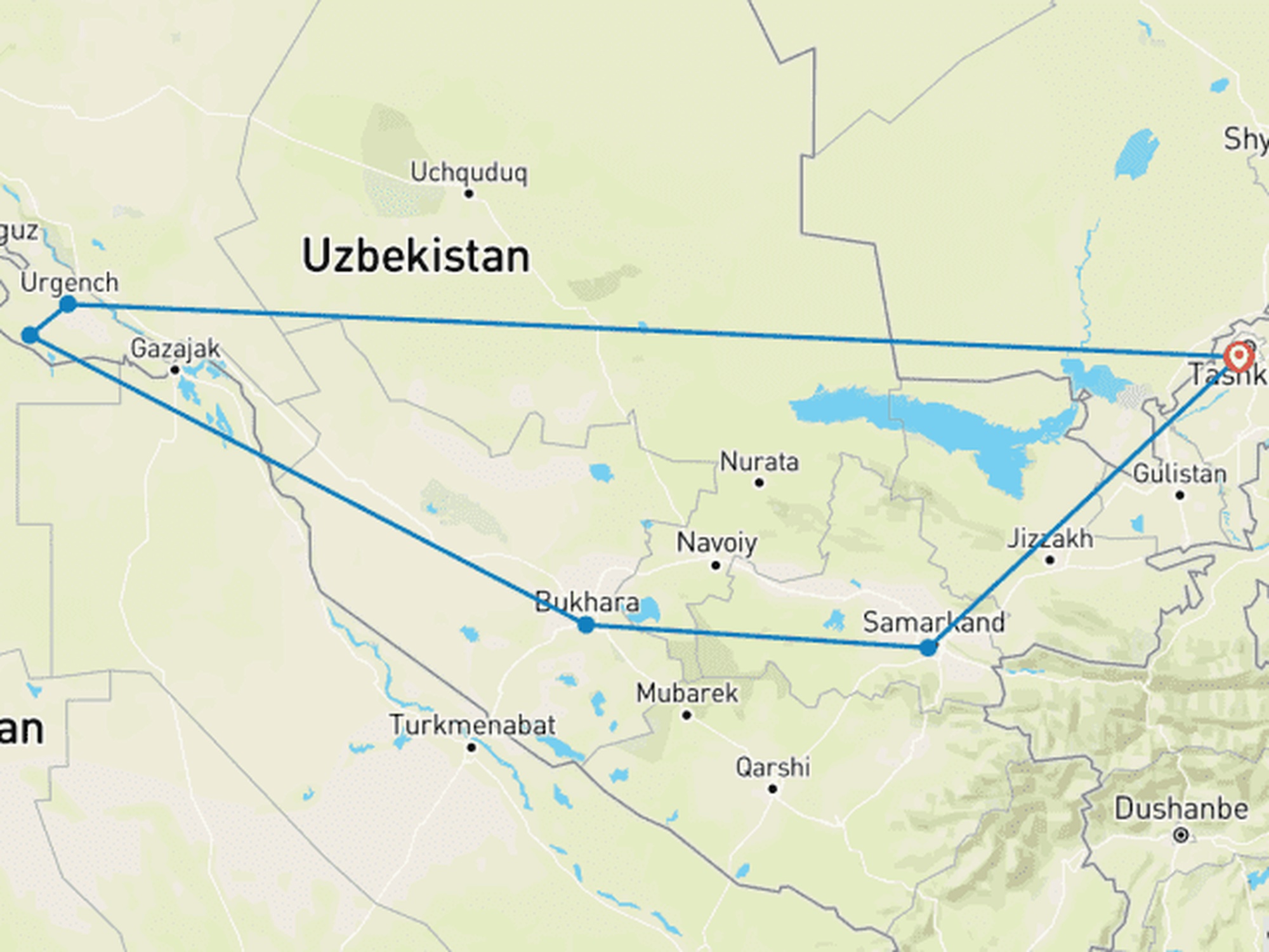 6 Day route map | TravelBliss